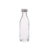 50ML Clear glass consol spirit bottle with a silver lid