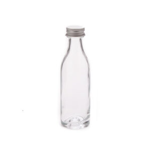 50ML Clear glass consol spirit bottle with a silver lid