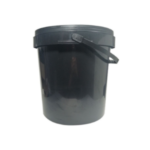 20L Black bucket with black handle and black lid