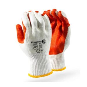 White, orange and yellow DYTEC PU coated gloves