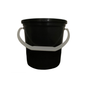 5L Black bucket with white handle
