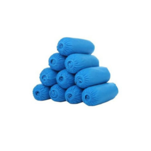 Blue disposable non-woven shoe covers (100s) in bags