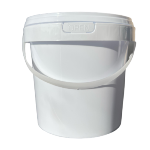 10L White bucket with a white handle and a white lid