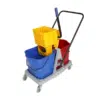 Econo 50L Double Bucket & Wringer (2 x 25L buckets, 4x castors & wringer)