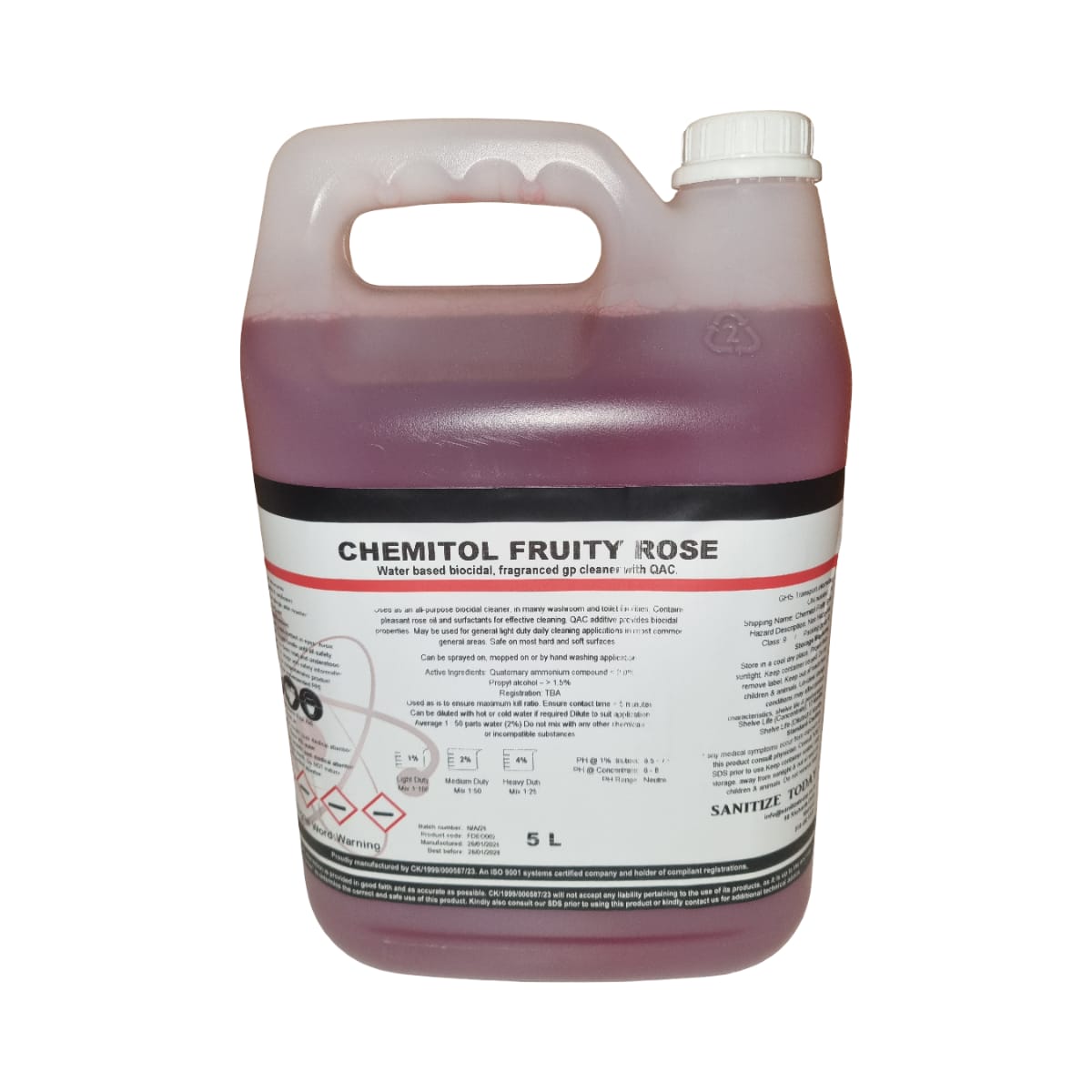 Chemitol Fruity Rose QAC General Purpose Biocidal Cleaner 5L