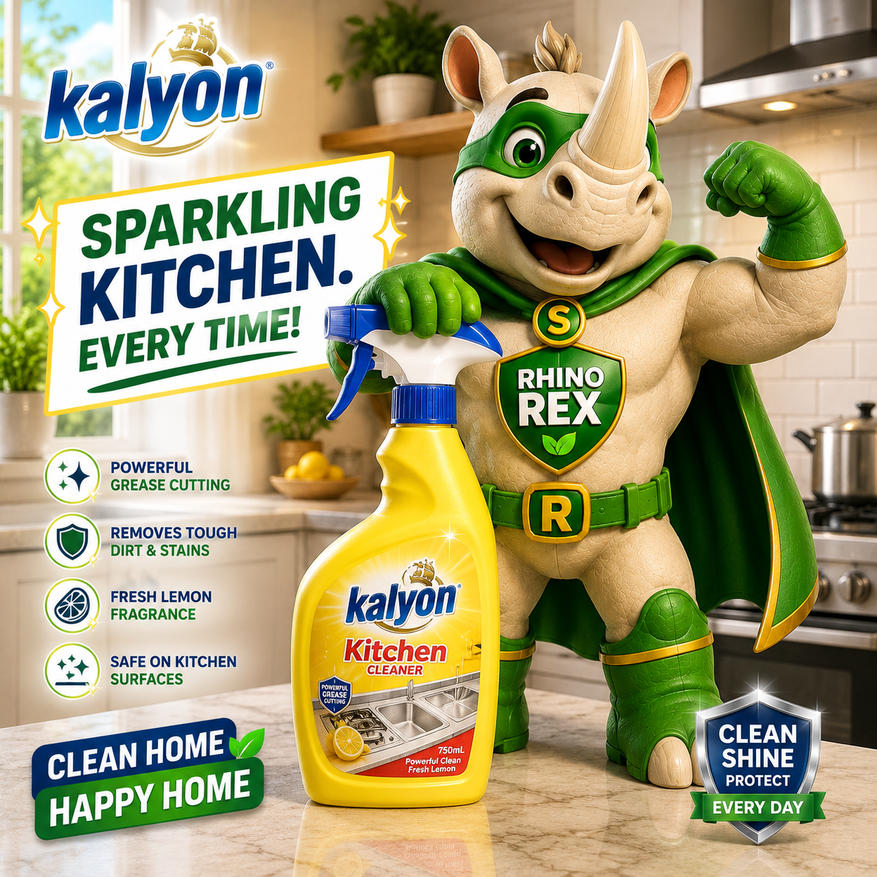 750ml Kitchen Spray Cleaner Kalyon - 3 pack - Image 3