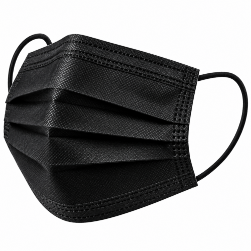 3 Ply Black Disposable Face Masks – 50 Pack