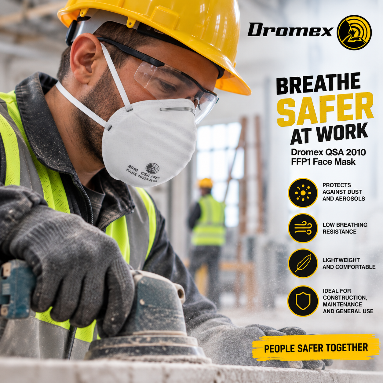 Dromex QSA 2010 FFP1 Mask (Box of 20) - Image 3