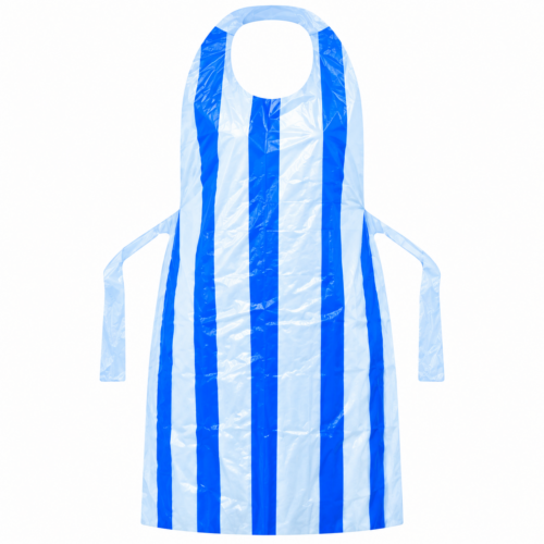 Disposable Plastic Aprons Blue and White Striped (100's)