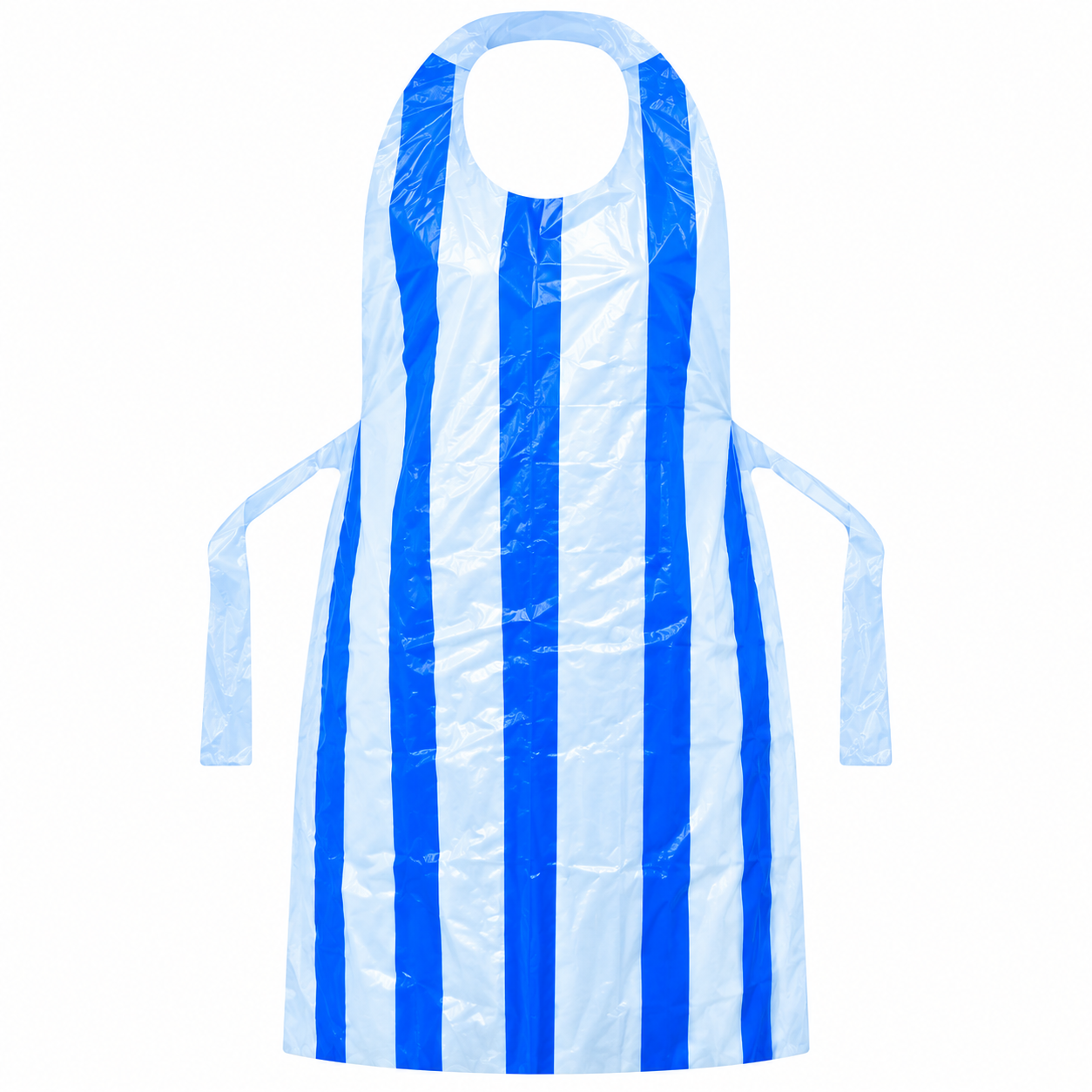 Disposable Plastic Aprons Blue and White Striped (100's)