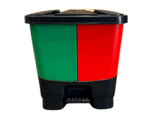 Dual recycle buff bins 30L (2x15L) Red & Green