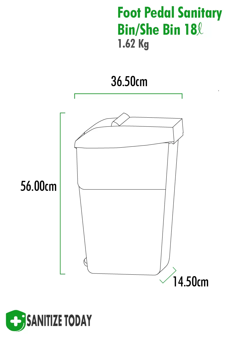 18L Foot Pedal Sanitary Bin/She Bin <br> Bulk 100 Units - Image 2