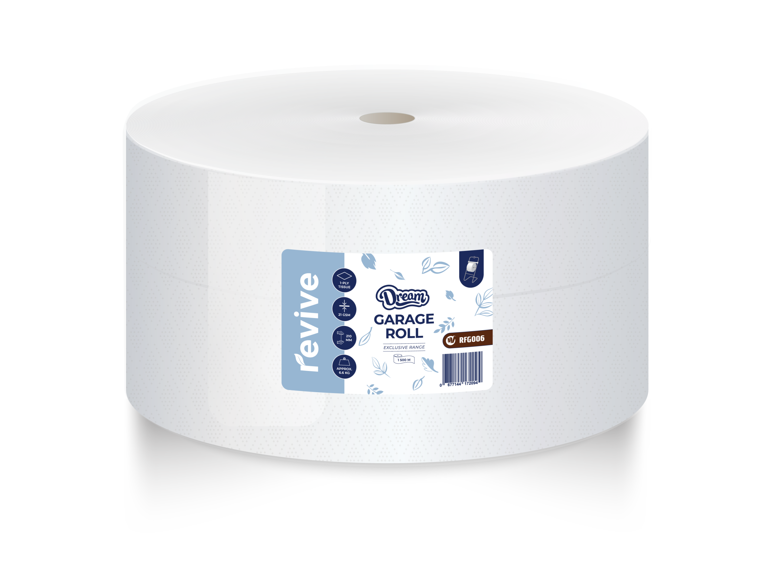 Garage Roll 21gsm - 210mm x 1500m (Recycled) 6.6 Kg