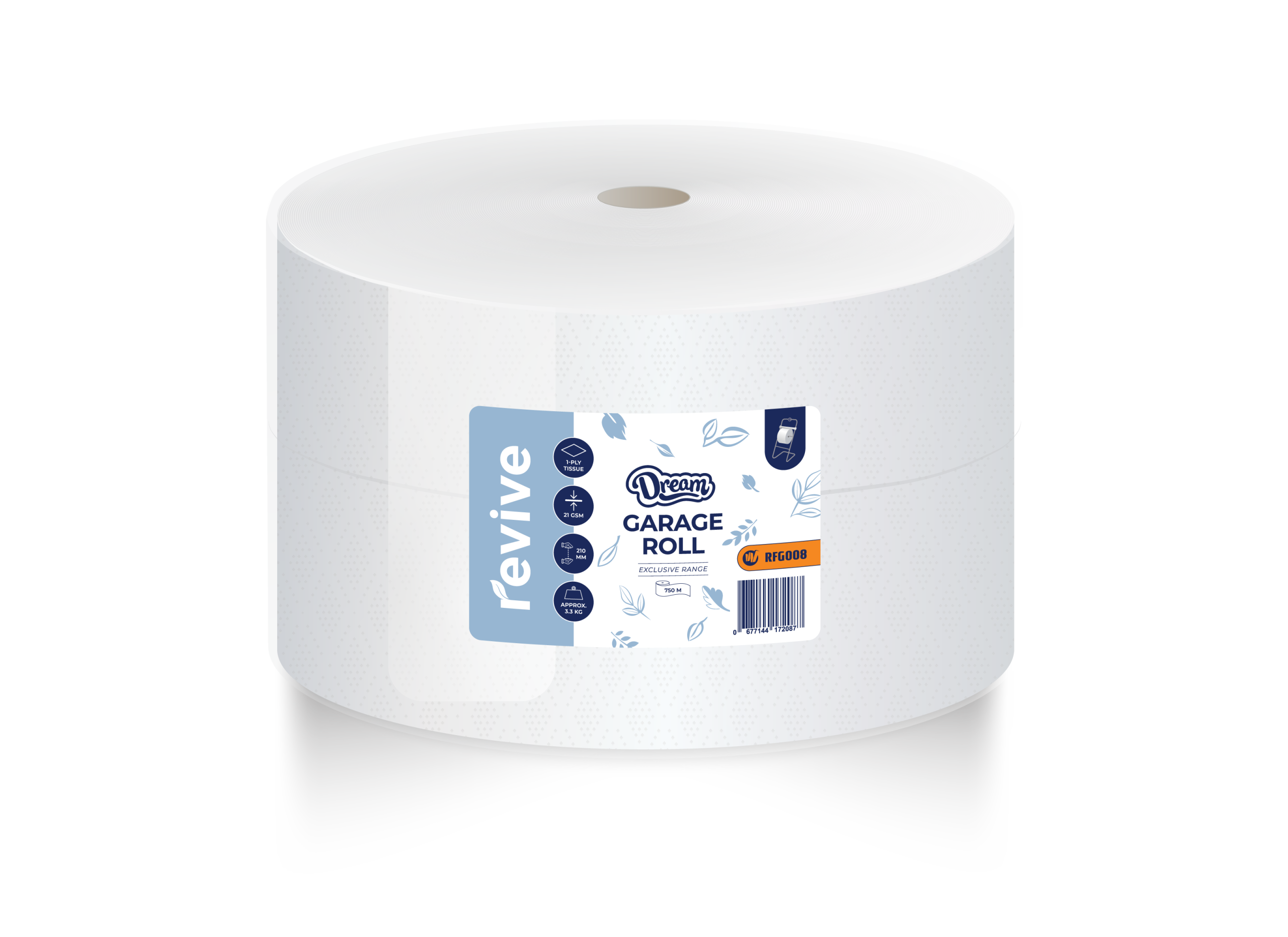 Garage Paper Roll 21gsm - 210mm x 750m (Recycled) 3.3 Kg