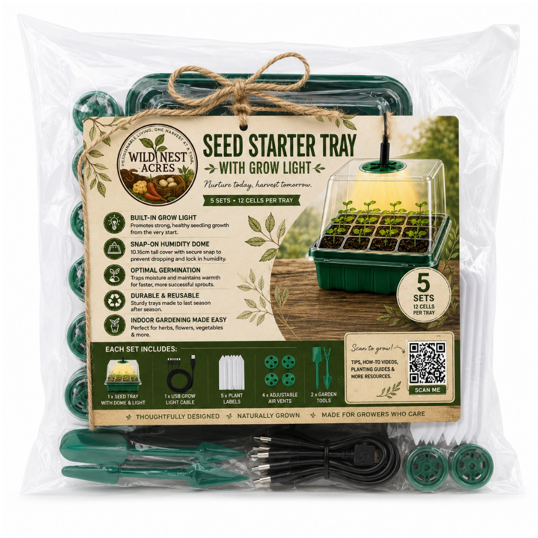 Seedling Starter Tray with Grow Light 60 Cells