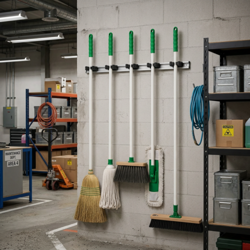 Wall-Mounted Holder for Brooms & Mops - 90cm