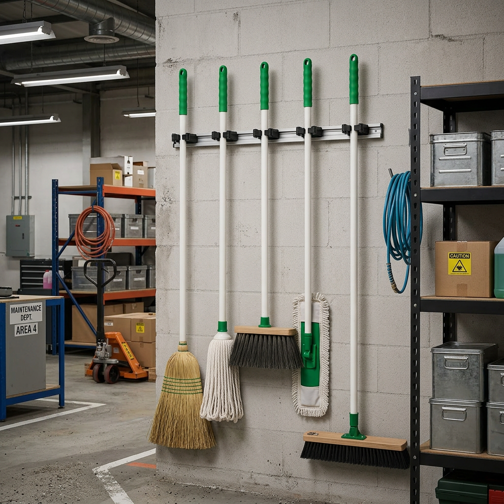 Wall-Mounted Holder for Brooms & Mops - 90cm