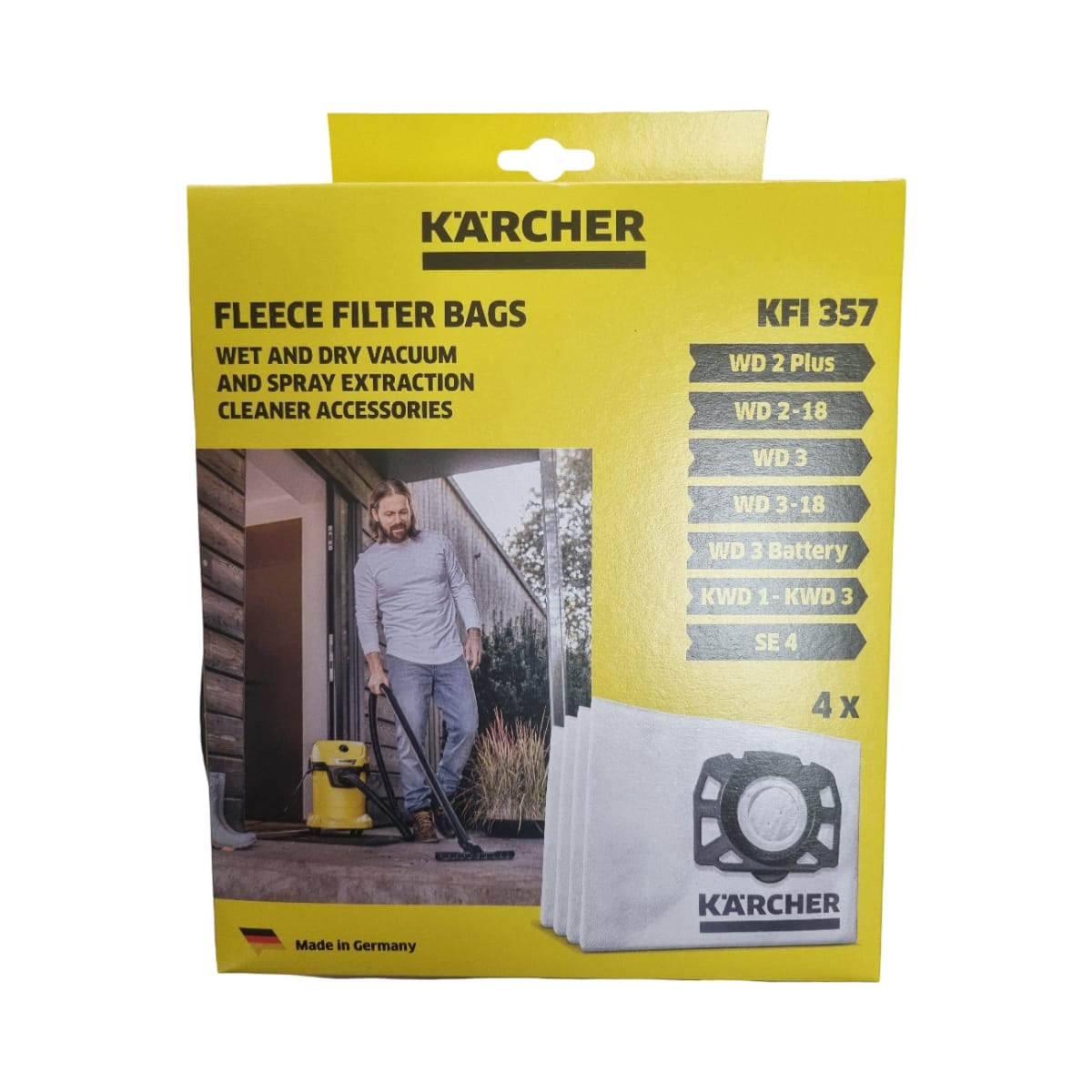 Kärcher KFI 357 Fleece Filter Bags 4 Pack