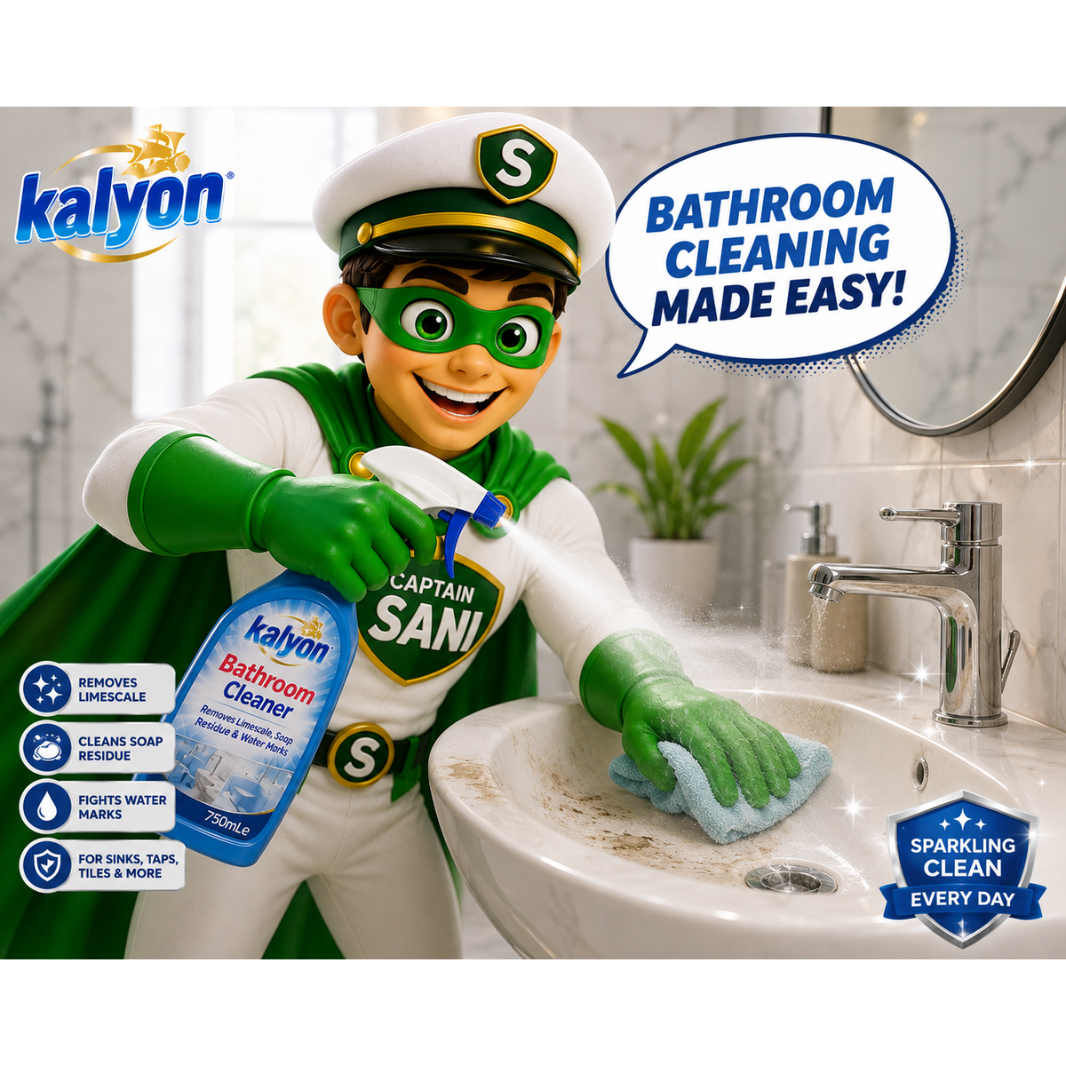 750ml Bathroom Cleaner Spray Kalyon - 2 Pack - Image 3
