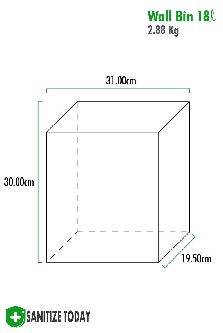 Wall Mounted Bin 18L (Stainless Steel) - Image 2